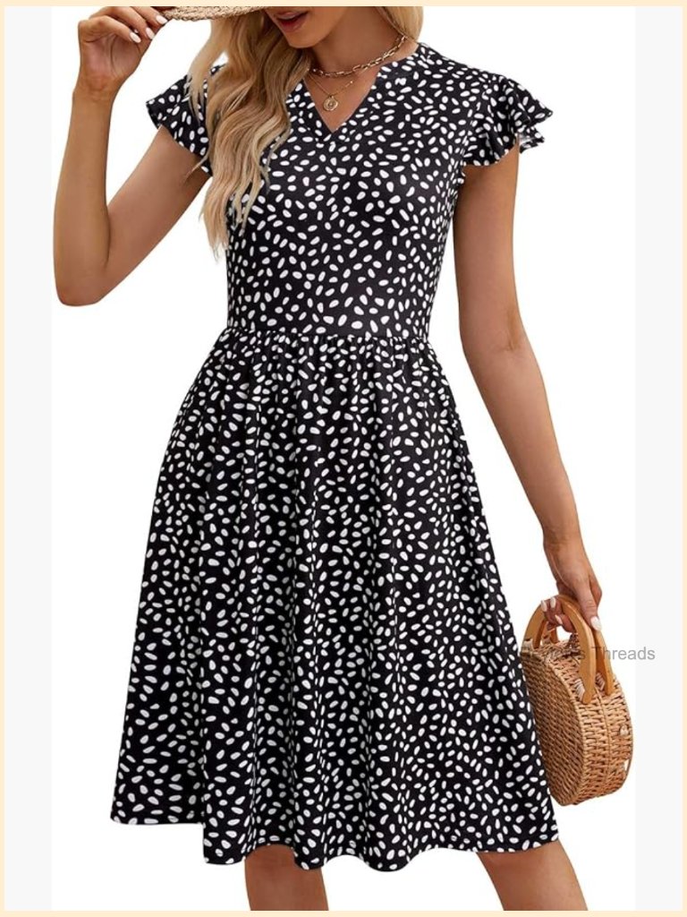 Casual Fit And Flare A-Line Knee Length Dress With Pockets